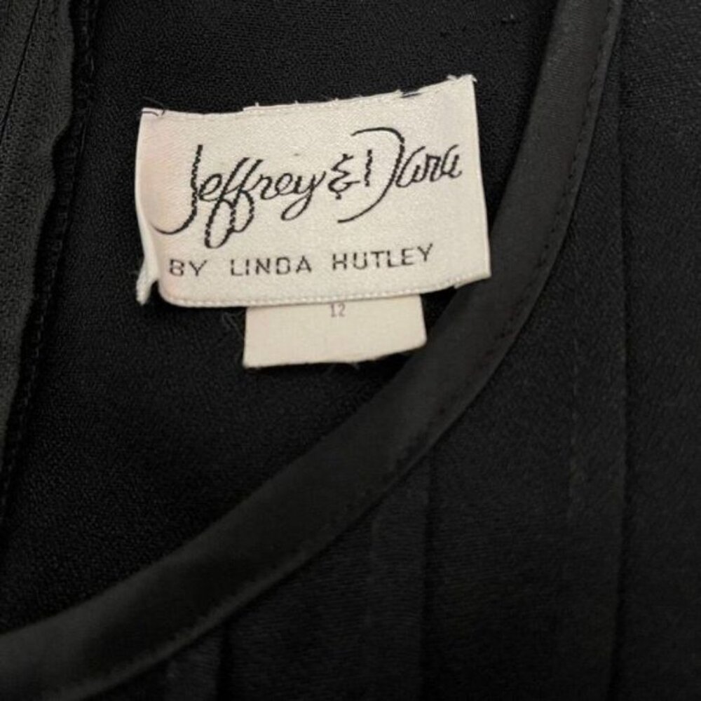 Vintage Jeffrey & Dara by Linda Hutley Maxi Dress Size 12 Short Sleeve Black - Picture 8 of 12